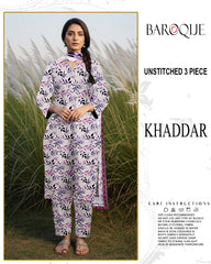 BAROQUE 3-PIECE PRINTED KHADDAR UNSTITCHED