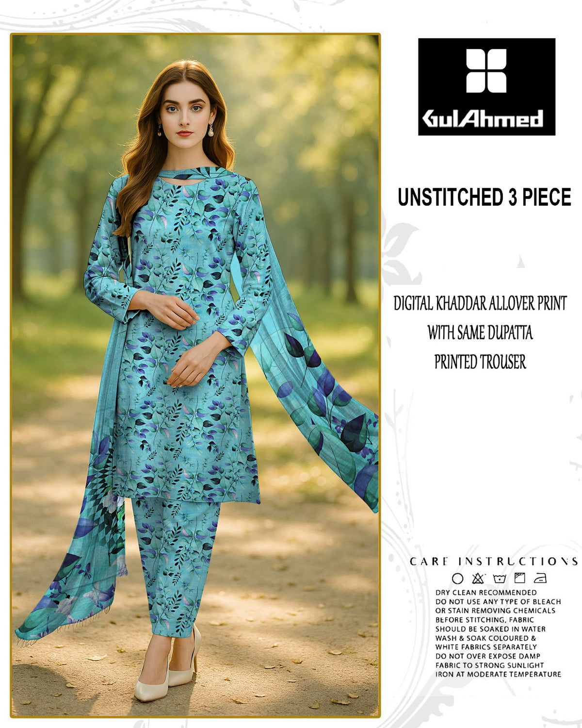 GULAHMED 3-PIECE ALLOVER PRINTED KHADAR
