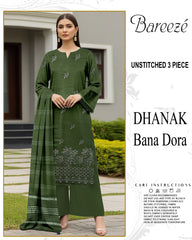 BREEZE 3-PIECE  EMBORIDERY DHANAK WITH SANCY SHAWL