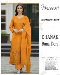 BREEZE 3-PIECE  EMBORIDERY DHANAK WITH SANCY SHAWL