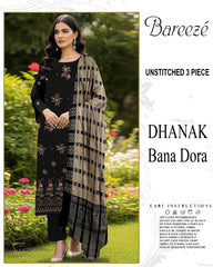 BREEZE 3-PIECE  EMBORIDERY DHANAK WITH SANCY SHAWL