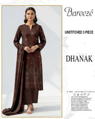 BREEZE 3-PIECE  EMBORIDERY DHANAK WITH SANCY SHAWL