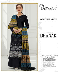 BREEZE 3-PIECE  EMBORIDERY DHANAK WITH SANCY SHAWL