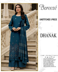 BREEZE 3-PIECE  EMBORIDERY DHANAK WITH SANCY SHAWL