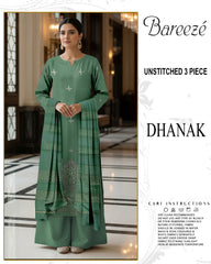 BREEZE 3-PIECE  EMBORIDERY DHANAK WITH SANCY SHAWL