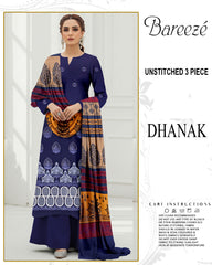 BREEZE 3-PIECE  EMBORIDERY DHANAK WITH SANCY SHAWL