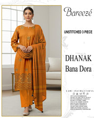 BREEZE 3-PIECE  EMBORIDERY DHANAK WITH SANCY SHAWL