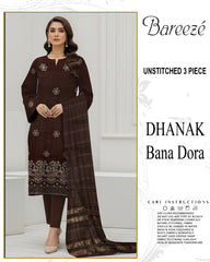 BREEZE 3-PIECE  EMBORIDERY DHANAK WITH SANCY SHAWL