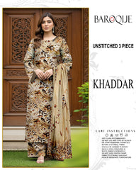 BAROQUE 3-PIECE PRINTED KHADDAR UNSTITCHED