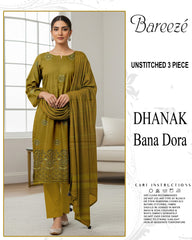 BREEZE 3-PIECE  EMBORIDERY DHANAK WITH SANCY SHAWL