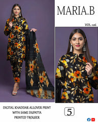 MARIA.B ALLOVER DIGITAL PRINTED KHADAR 3-PIECE