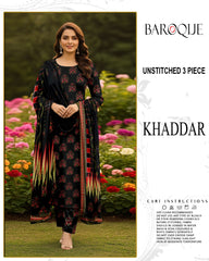 BAROQUE 3-PIECE PRINTED KHADDAR UNSTITCHED