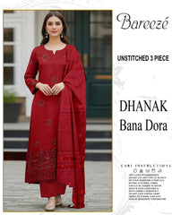 BREEZE 3-PIECE  EMBORIDERY DHANAK WITH SANCY SHAWL