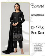BREEZE 3-PIECE  EMBORIDERY DHANAK WITH SANCY SHAWL