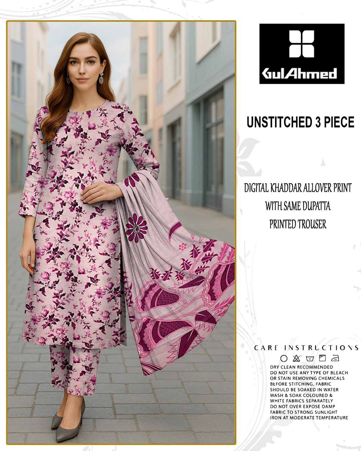 GULAHMED 3-PIECE ALLOVER PRINTED KHADAR