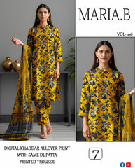 MARIA.B ALLOVER DIGITAL PRINTED KHADAR 3-PIECE