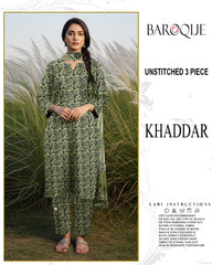 BAROQUE 3-PIECE PRINTED KHADDAR UNSTITCHED