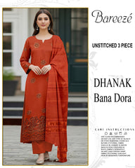 BREEZE 3-PIECE  EMBORIDERY DHANAK WITH SANCY SHAWL