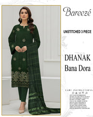BREEZE 3-PIECE  EMBORIDERY DHANAK WITH SANCY SHAWL