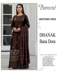 BREEZE 3-PIECE  EMBORIDERY DHANAK WITH SANCY SHAWL